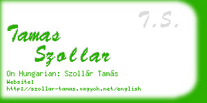 tamas szollar business card